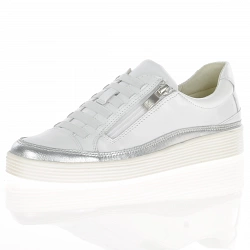 Caprice - Casual Side Zip Shoes White - 23755