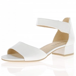 Caprice - Low Block Heel Sandals White - 28212