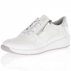 Jana -Low Wedge Trainers White Silver - 23769