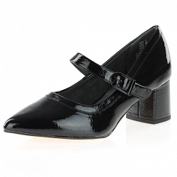 Jana - Mary Jane Heeled Shoes Black-Patent - 24466