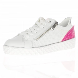 Marco Tozzi - Vegan Side Zip Trainers White/Pink - 23709