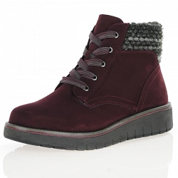 Marco Tozzi - Knitted Cuff Ankle Boots Bordeaux - 25228