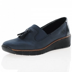 Rieker - Low Wedge Loafers Navy - 53751-14