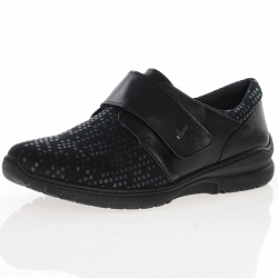 Softmode - Daba Velcro Strap Shoes, Black Tetris