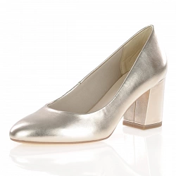 Tamaris - Block Heeled Court Shoes Gold - 22407