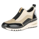 Marco Tozzi - 24780 Front Zip Trainers, Cream/Black 2