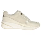 Tamaris - 23754 Side Zip Wedge Trainers, Ivory 4