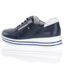 Waldlaufer - 758009 Lace Up Platform Shoes Navy/White 3