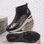 Rieker - N9362-00 Front Zip Ankle Boots - Black Leopard 2