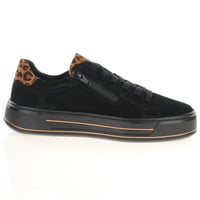 Ara - 23004 Canberra Flatform Trainers - Black / Leopard 3