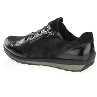 Ara - 64587 Osaka Side Zip Trainers, Black Shimmer 2