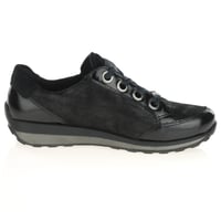 Ara - 64587 Osaka Side Zip Trainers, Black Shimmer 3