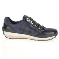 Ara - 64587 Osaka Side Zip Trainers - Navy Shimmer 3