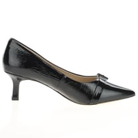 Caprice - 22402 Kitten Heel Patent Court Shoes - Black 3
