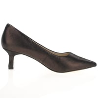 Caprice - 22401 Kitten Heel Court Shoes - Mahogany Metallic 3