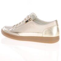 Caprice - 23706 Side Zip Trainers Cream/Gold 3