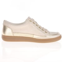 Caprice - 23706 Side Zip Trainers Cream/Gold 2