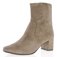 Caprice - 25354 Vegan Block Heeled Ankle Sock Boots - Cafe 2
