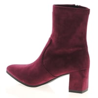 Caprice - 25354 Vegan Block Heeled Sock Boots Bordeaux 2