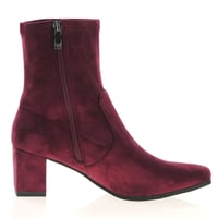 Caprice - 25354 Vegan Block Heeled Sock Boots Bordeaux 3