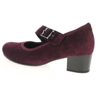 Gabor - Fortune Mary Jane Suede Shoes - Mulberry 2