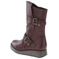Heavenly Feet - Hannah Vegan Mid Calf Boots, Burgandy 2