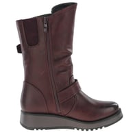 Heavenly Feet - Hannah Vegan Mid Calf Boots, Burgandy 3