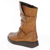 Heavenly Feet - Hannah Vegan Mid Calf Boots, Tan 2