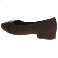 Jana - 22169 Buckle Detail Flat Pumps - Brown 2