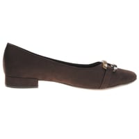 Jana - 22169 Buckle Detail Flat Pumps - Brown 3