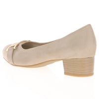 Jana - 22369 Block Heeled Court Shoes, Beige 2