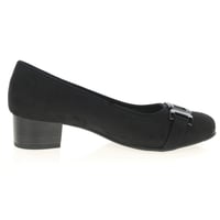 Jana - 22369 Block Heeled Court Shoes, Black 3