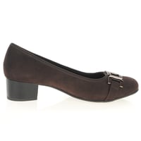 Jana - 22369 Block Heeled Court Shoes, Mocca 3