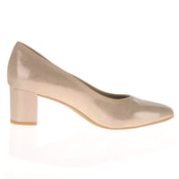 Jana - 22461 Block Heeled Court Shoes Beige Metallic 2