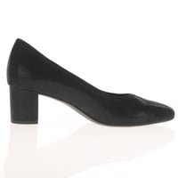 Jana - 22461 Block Heeled Court Shoes, Black Shimmer 2