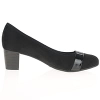 Jana - 22467 Block Heeled Court Shoes - Black 3