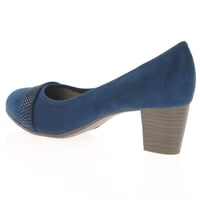 Jana - 22467 Block Heeled Court Shoes - Navy 2