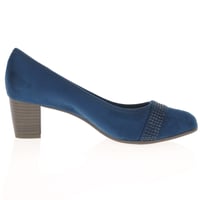Jana - 22467 Block Heeled Court Shoes - Navy 3