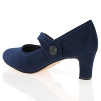 Jana - 22473 Velcro Mary Jane Shoes - Navy 2