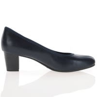 Jana - 22477 Block Heeled Court Shoes - Dark Navy 3