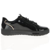Jana - 23660 Flat Side Zip Trainers - Black Patent 3