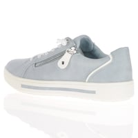 Jana - 23660 Flat Side Zip Trainers - Sky 2