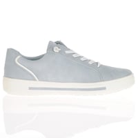 Jana - 23660 Flat Side Zip Trainers - Sky 3