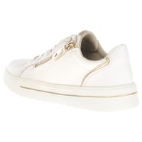 Jana - 23770 Side Zip Trainers - White / Gold 3