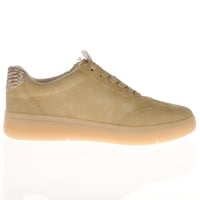 Jana - 23784 Snake Print Side Zip Trainers - Sand 2