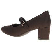 Jana - 24461 Suede Effect Mary Jane Shoes - Brown 2