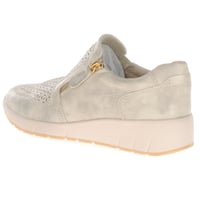Jana - 24765 Laser Cut Low Wedge Shoes - Beige Shimmer 3