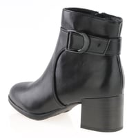 Jana - 25370 Block Heel Ankle Boots, Black 2