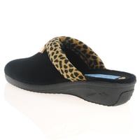 Lunar - Michelle Animal Trim Slippers, Black 3