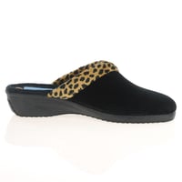 Lunar - Michelle Animal Trim Slippers, Black 2